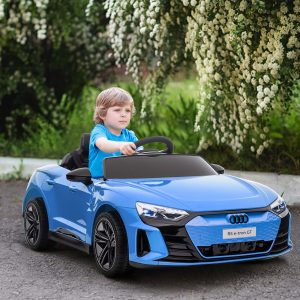 Aosom Ride-On Toy On Car with Remote Control, 12V 3.1 MPH Electric Ride for Kids w/ Suspension System, Horn Honking, Blue - Image 1
