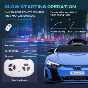 Aosom Ride-On Toy On Car with Remote Control, 12V 3.1 MPH Electric Ride for Kids w/ Suspension System, Horn Honking, Blue - Image 6