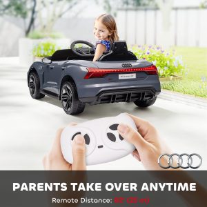 Aosom Ride-On Toy On Car with Remote Control, 12V 3.1 MPH Electric Ride for Kids w/ Suspension System, Horn Honking, Grey - Image 25