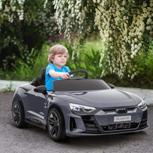 Aosom Ride-On Toy On Car with Remote Control, 12V 3.1 MPH Electric Ride for Kids w/ Suspension System, Horn Honking, Grey - Image 28