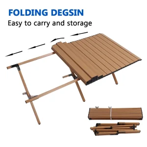 Foldable Folding Table for outdoor Large - Brown - Image 7
