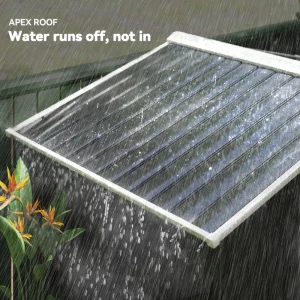 7' x 4' x 6' Garden Storage Shed Outdoor Patio Metal Tool Storage House w/ Foundation Kit and Double Doors Dark Grey - Image 8