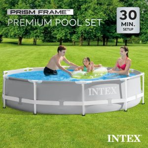 ntex 10' x 30" Prism Metal Frame Round Above Ground Swimming Pool, No Pump - Image 2