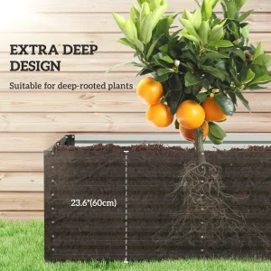 8' x 4' x 2' Raised Garden Bed, Galvanized Planter Box for Growing Flowers, Herbs and Vegetables, Dark Grey - Image 10