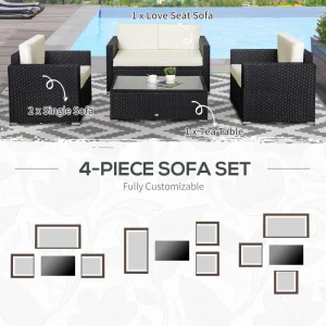 Modern 4-piece detachable outdoor furniture set offers stylish and comfortable - Image 9