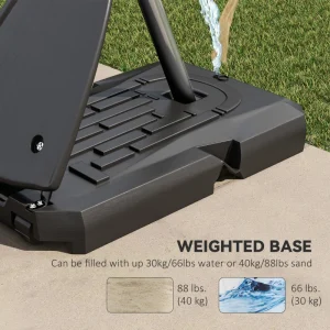Soozier Outdoor Portable Basketball Hoop and Stand with Backboard Weighted Base Wheels, 115.4"-137.8" Height Adjustable - Image 6