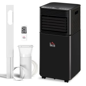 HOMCOM 10000 BTU Portable Air Conditioner with Fan & Dehumidifier Mode, Quiet AC Unit with Remote Control, 24-Hour Timer, Black - Image 2
