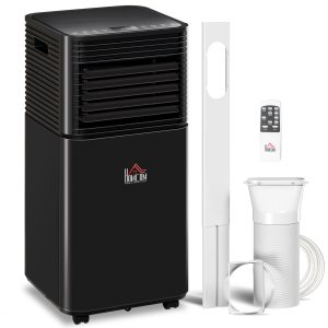 HOMCOM 10000 BTU Portable Air Conditioner with Fan & Dehumidifier Mode, Quiet AC Unit with Remote Control, 24-Hour Timer, Black - Image 11
