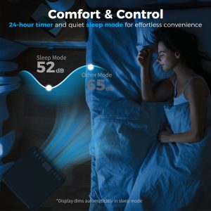 HOMCOM 10000 BTU Portable Air Conditioner with Fan & Dehumidifier Mode, Quiet AC Unit with Remote Control, 24-Hour Timer, Black - Image 7