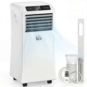 HOMCOM 10,000BTU Mobile Portable Air Conditioner with Cooling, Dehumidifier, 2 Speed Fans, 24-Hour Timer for Bedroom, White - Image 21