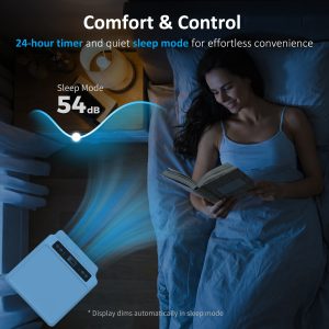 HOMCOM 10,000BTU Mobile Portable Air Conditioner with Cooling, Dehumidifier, 2 Speed Fans, 24-Hour Timer for Bedroom, White - Image 19