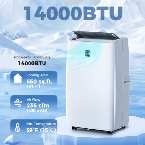 HOMCOM 12000 BTU Portable Air Conditioner, AC Unit with Cool, Dehumidifier, Fan, 550 Sq. ft, 24H Timer On Off, Window Kit - Image 1