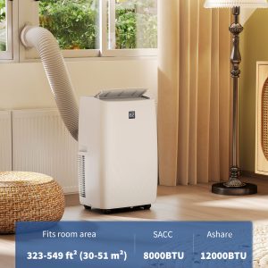 HOMCOM 12000 BTU Portable Air Conditioner, AC Unit with Cool, Dehumidifier, Fan, 550 Sq. ft, 24H Timer On Off, Window Kit - Image 5