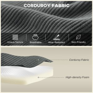 HOMCOM 2-in-1 Modular Sectional Sofa, Boneless L Shaped Couch Sofa Bed, Dark Grey - Image 5