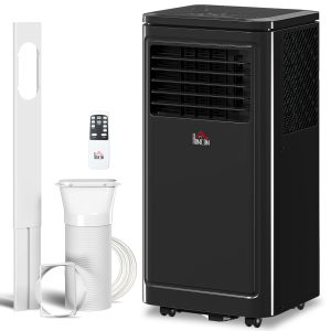 HOMCOM 8000 BTU Portable Air Conditioner with Cooling, Dehumidifier, Remote Control, 24-Hour Timer, Window Mount Kit, Black - Image 2