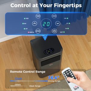 HOMCOM 8000 BTU Portable Air Conditioner with Cooling, Dehumidifier, Remote Control, 24-Hour Timer, Window Mount Kit, Black - Image 5