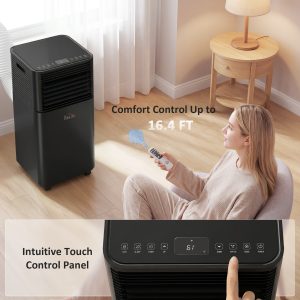 HOMCOM 8000 BTU Portable Air Conditioner with Fan & Dehumidifier Mode, Quiet AC Unit with Remote Control, 24-Hour Timer, Black - Image 14