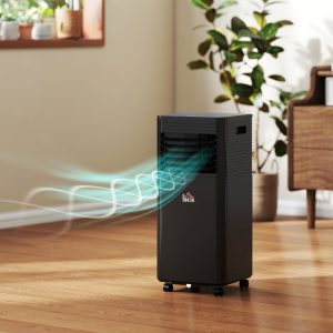 HOMCOM 8000 BTU Portable Air Conditioner with Fan & Dehumidifier Mode, Quiet AC Unit with Remote Control, 24-Hour Timer, Black - Image 8