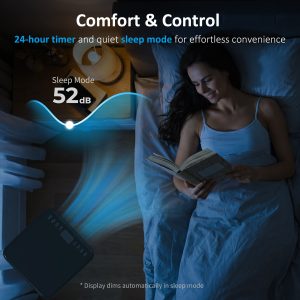 HOMCOM 8000 BTU Portable Air Conditioner with Fan & Dehumidifier Mode, Quiet AC Unit with Remote Control, 24-Hour Timer, Black - Image 16