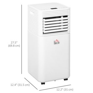 HOMCOM 8000 BTU Portable Air Conditioner with Fan & Dehumidifier Mode, Quiet AC Unit with Remote Control, 24-Hour Timer, White - Image 3