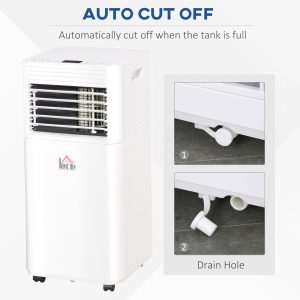 HOMCOM 8000 BTU Portable Air Conditioner with Fan & Dehumidifier Mode, Quiet AC Unit with Remote Control, 24-Hour Timer, White - Image 6