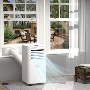 HOMCOM 8000 BTU Portable Air Conditioner with Fan & Dehumidifier Mode, Quiet AC Unit with Remote Control, 24-Hour Timer, White - Image 8