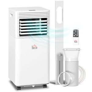 HOMCOM 8000 BTU Portable Air Conditioner with Fan & Dehumidifier Mode, Quiet AC Unit with Remote Control, 24-Hour Timer, White - Image 11