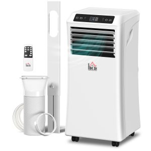 HOMCOM 8000BTU Mobile Portable Air Conditioner with Cooling, Dehumidifier, 2 Speed Fans, 24-Hour Timer for Bedroom, White - Image 2