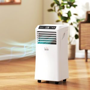 HOMCOM 8000BTU Mobile Portable Air Conditioner with Cooling, Dehumidifier, 2 Speed Fans, 24-Hour Timer for Bedroom, White - Image 8