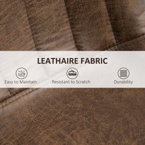 HOMCOM Adjustable Bar Stools Set of 2, Leathaire Swivel Barstools with Back and Footrest, Upholstered Bar Chairs for Kitchen, Dining Room, Home Pub, Brown - Image 5