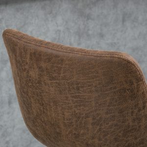 HOMCOM Adjustable Bar Stools Set of 2, Leathaire Swivel Barstools with Back and Footrest, Upholstered Bar Chairs for Kitchen, Dining Room, Home Pub, Brown - Image 8