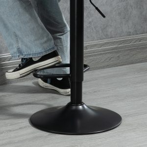 HOMCOM Adjustable Bar Stools Set of 2, Leathaire Swivel Barstools with Back and Footrest, Upholstered Bar Chairs for Kitchen, Dining Room, Home Pub, Brown - Image 10