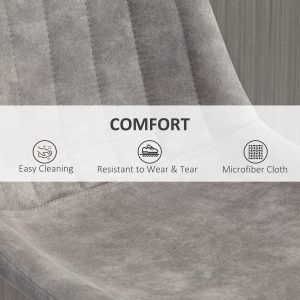 HOMCOM Adjustable Bar Stools Set of 2, Leathaire Swivel Barstools with Back and Footrest, Upholstered Bar Chairs for Kitchen, Dining Room, Home Pub, Grey - Image 5