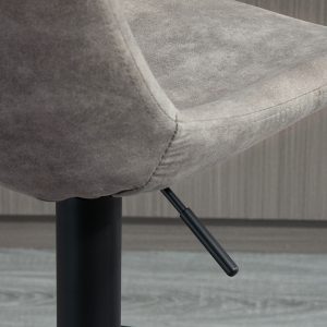 HOMCOM Adjustable Bar Stools Set of 2, Leathaire Swivel Barstools with Back and Footrest, Upholstered Bar Chairs for Kitchen, Dining Room, Home Pub, Grey - Image 9
