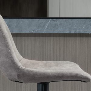 HOMCOM Adjustable Bar Stools Set of 2, Leathaire Swivel Barstools with Back and Footrest, Upholstered Bar Chairs for Kitchen, Dining Room, Home Pub, Grey - Image 10