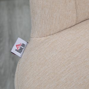 HOMCOM Bar Stools Set of 2, Swivel Counter Height Barstools with Back, Footrest, Adjustable Height, Beige - Image 20