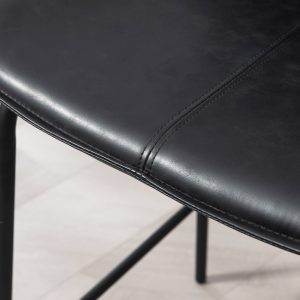 HOMCOM Bar Stools Set of 2, Upholstered Counter Height Bar Chairs, Kitchen Stools with Steel Legs - Image 9