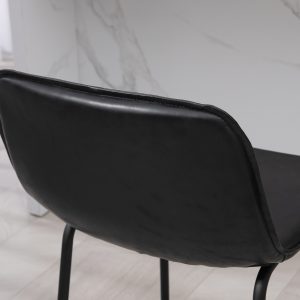 HOMCOM Bar Stools Set of 2, Upholstered Counter Height Bar Chairs, Kitchen Stools with Steel Legs - Image 10