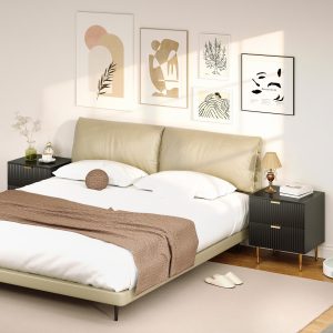 HOMCOM Bedside Table Set of 2, Modern Nightstand with 2 Drawers, Side End Table with Metal Legs for Living Room, Bedroom, Black - Image 15