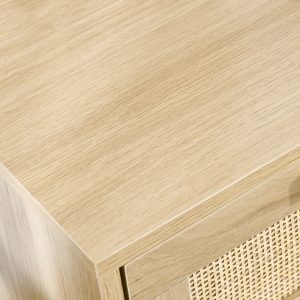 HOMCOM Boho Design Nightstand Set of 2, Side End Table with 2 Drawers for Living Room, Bedroom - Image 11