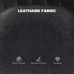 HOMCOM Counter Height Bar Stools Set of 2, Adjustable Height Bar Chairs with Swivel Seat, Leathaire Upholstery, Black - Image 5