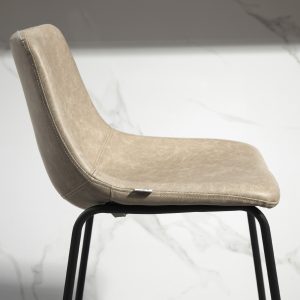 HOMCOM Counter Height Bar Stools Set of 2, Vintage PU Leather Bar Chairs, Kitchen Stool with Footrest, Beige - Image 9