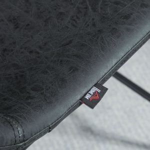 HOMCOM Counter Height Bar Stools Set of 2, Vintage PU Leather Bar Chairs, Kitchen Stool with Footrest, Black - Image 7