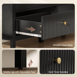 HOMCOM Double Chest of Drawers, Modern 6 Drawer Dresser for Bedroom, Living Room, Hallway, Closet, Black - Image 6