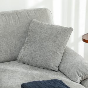 HOMCOM L-Shape Sofa, Modern Sectional Couch with Changeable Chaise Lounge, Pillows and Wooden Legs for Living Room, Grey - Image 11