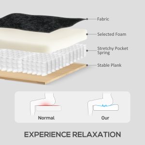 HOMCOM L Shape Sofa, Modern Sectional Couch with Changeable Chaise Lounge, Wooden Legs, Corner Sofa for Living Room, Black - Image 6