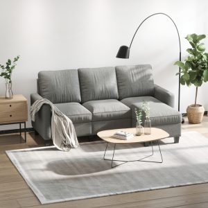 HOMCOM L-Shape Sofa, Modern Sectional Couch with Ottoman, Corner Sofa for Living Room, Light Grey - Image 1