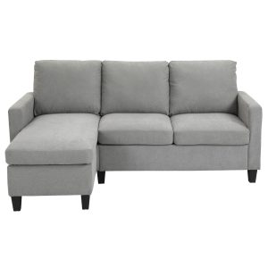 HOMCOM L-Shape Sofa, Modern Sectional Couch with Ottoman, Corner Sofa for Living Room, Light Grey - Image 11