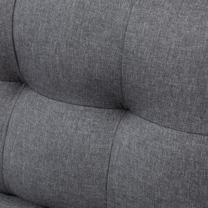 HOMCOM L-shaped Sofa, 3 Seater Couch with Ottoman, Corner Sofa with Thick Padded Cushion and Wood Legs, Dark Grey - Image 10