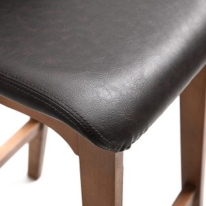 HOMCOM Modern Bar Stools Set of 2, Counter Height Bar Chair with PU Leather Wooden Frame Padding Seats for Dining Room Home Bar, Dark Brown - Image 12